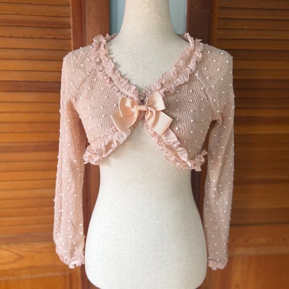 Bodyline J-fashion Lolita EGL Gyaru Himekaji Light Pink Ruffle Shrug Jacket S-M